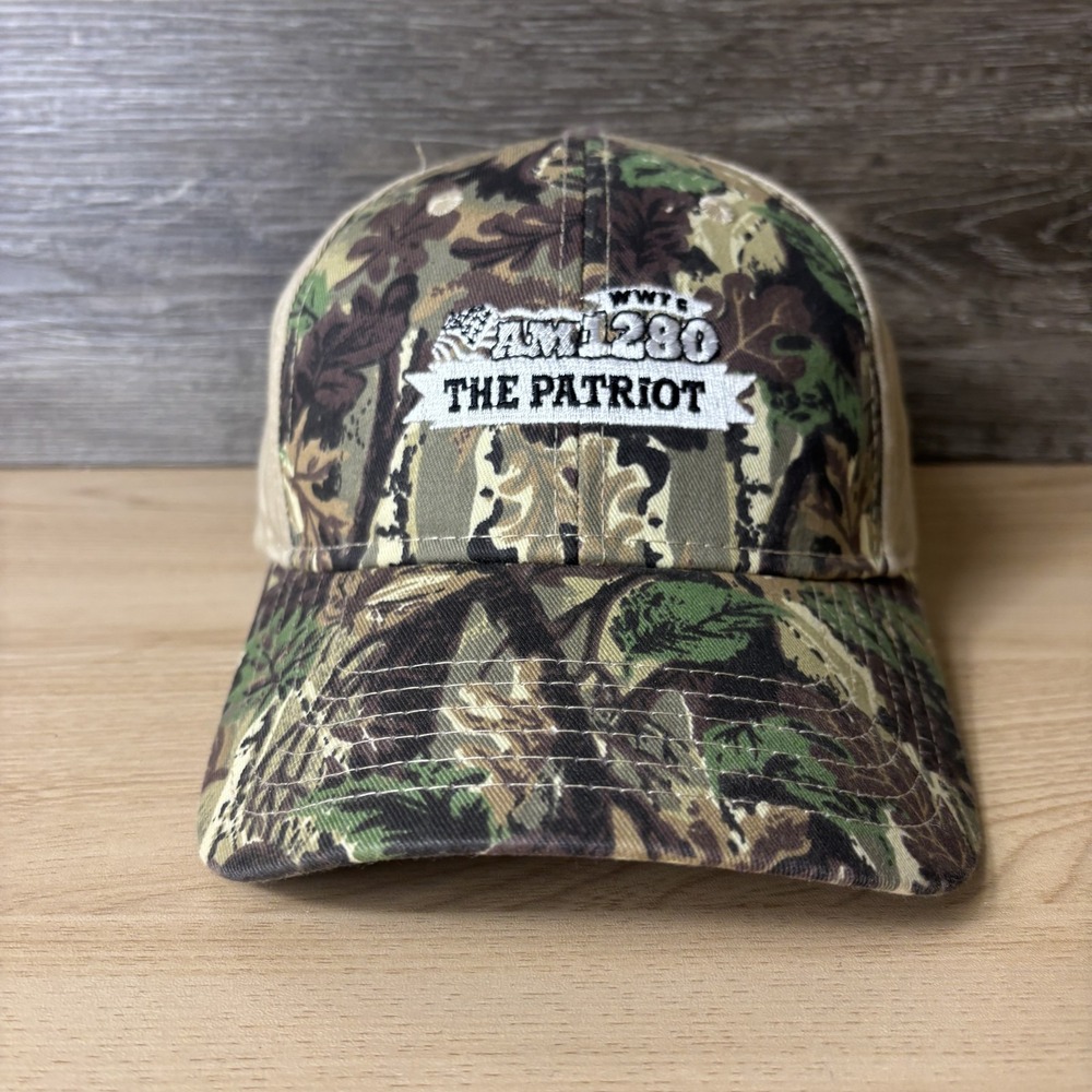 AM 1280 The Patriot Hat Cap Strap Back Camouflage Camo Embroidered Mens Radio